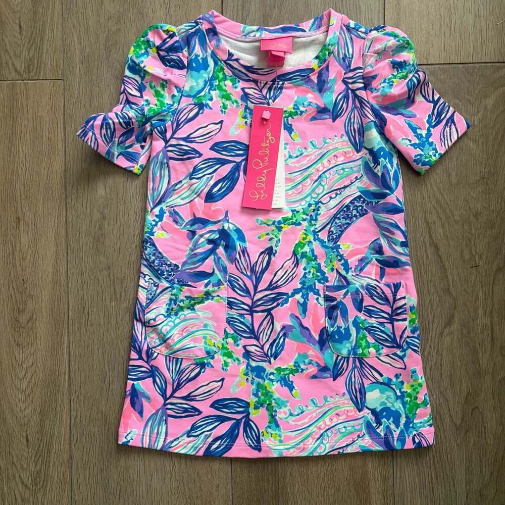Lilly Pulitzer Mini Harriet Dress Girls Size Xs(2-3) Lilac Rose Just A Lil Jelly